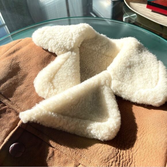 NWOT Genuine Mexican Handmade Suede Sherpa Shearling Coat - Picture 10 of 16